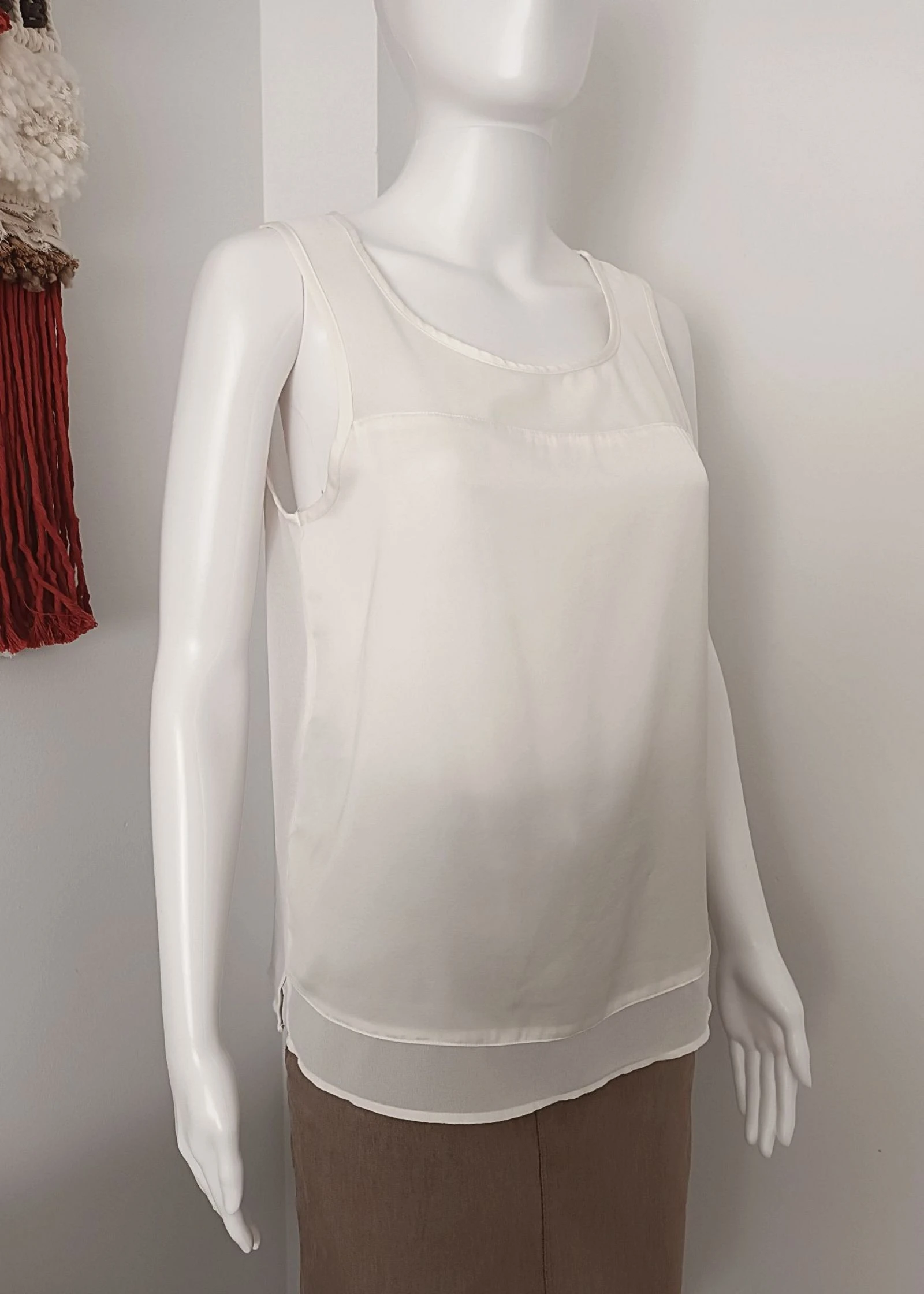 Basic Contrast Satijn en Gaas Blouse ONLY T.S – photo 2